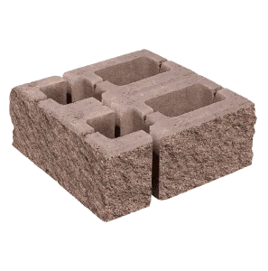 Заборный блок колотый, для колонн, 380*260*140мм;380*120*140мм, коричневый