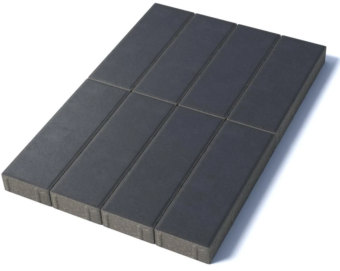 Тротуарная плитка Паркет 600х200х80 мм, черный