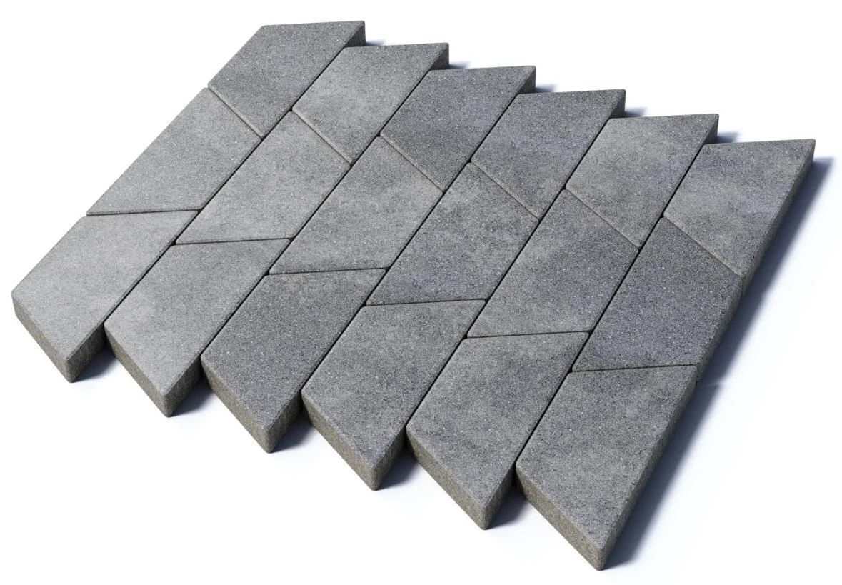 Тротуарная плитка Трапеция, 80 мм, Шунгит