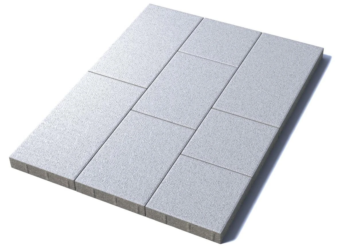 Тротуарная плитка Трио, 60 мм, мрамор, белый