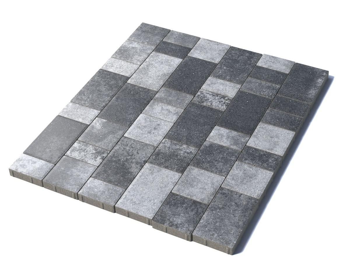 Тротуарная плитка Старый город, 80 мм, Антрацит